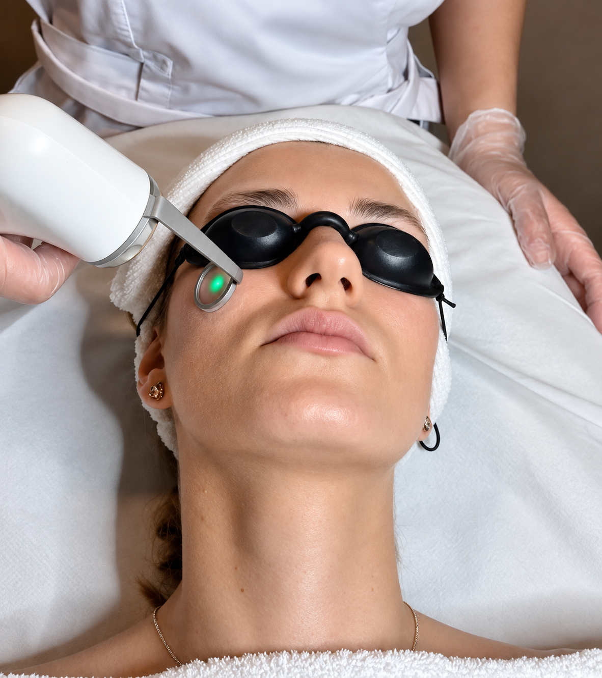 Traitement laser du visage en cabine à la Clinique Alpine